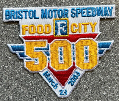 #ad 2003 FOOD CITY 500 NASCAR RACING VINTAGE 3.5quot; SOUVENIR PATCH WINNER KURT BUSCH $9.95