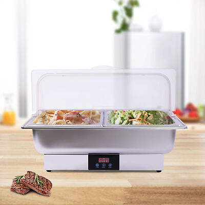 #ad For Restaurants Hotels Commercial 2 well Buffet Food Warmer W Half Cover 5.7L $133.95