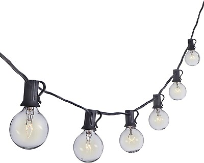 100 FT Clear Globe Outdoor String Lights G40 Bulbs for Patio Deck Garden $29.98