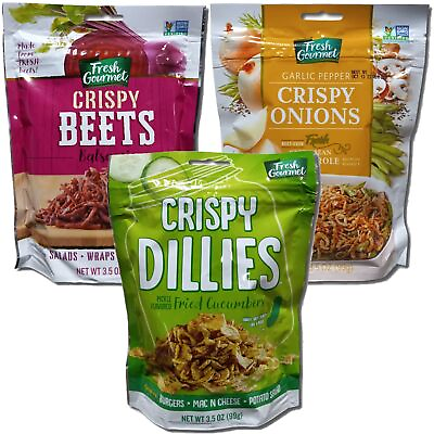 #ad Crispy Salad Topping Variety Pack Bundle 3.5 Oz Bags Crispy Beets Cucumbers $22.55