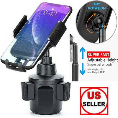 Universal 360° Adjustable Phone Mount Car Cup Holder Stand Cradle For Cell Phone $10.90