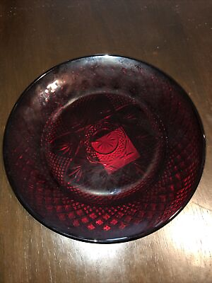 #ad Luminarc Red Ruby Salad Plate #1833 made in France 8” $10.00