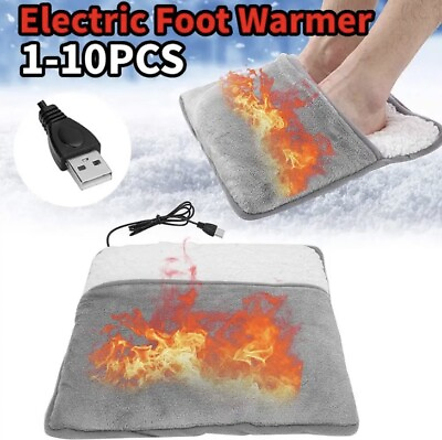 #ad Heated Foot Warmer Winter Electric USB Feet Heating Pad Cushion Fast Heating USA $25.00