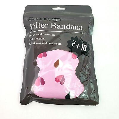Genovega Filter Bandana Durable Breathable Pink Protect Neck amp;Mouth Neck Gaiter $5.98