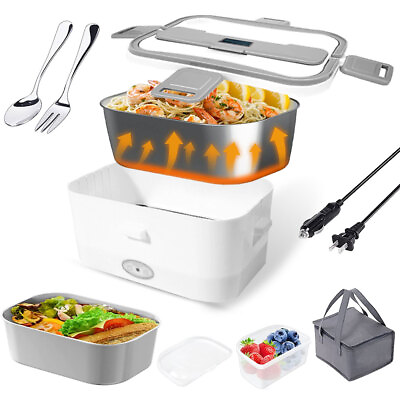 #ad 1.8L Self Heated Lunch Box and Food Warmer 2 in1 US Plug 12 24 110V Hot Bento $46.98