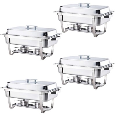 #ad #ad ALPHA LIVING 70014 GRAY 4 Pack 8QT Chafing Dish High Grade Stainless Steel $68.00