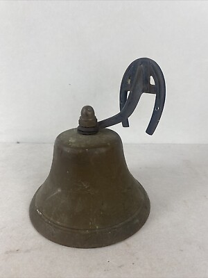 #ad #ad Vintage Brass Farm Dinner Bell Horse Shoe Hanger $13.04