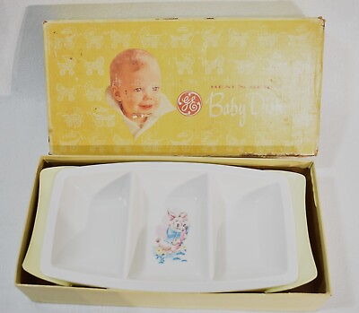 #ad GE Heat N Serve Baby Food Warmer Dish Yellow Bunny WORKS Vintage $27.99
