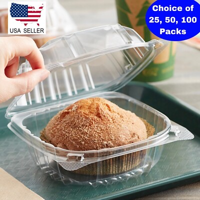 Clear Hinged Lid Plastic Food Container Take Out Salad Snack Desserts Container $29.50