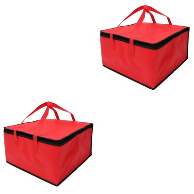 2 Pc Insulation Bags Pizza Warmer Food Delivery Handbag Shopping Travel $14.41