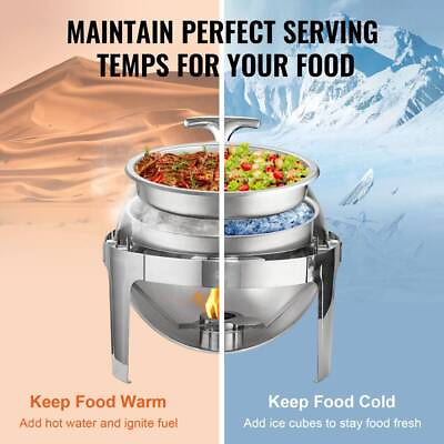 #ad Food Warmer Chafing Dish 6L Stainless Steel with Lid amp; Holder Buffet Parties $139.99