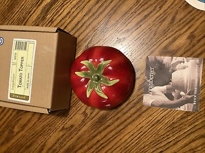 #ad Longaberger Pottery Tomato Lid Topper Only New In Box $11.99