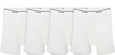 #ad Mens 4Pack Fruit of the Loom White Boxer Briefs Underwear 100% Cotton S M L XL $25.99
