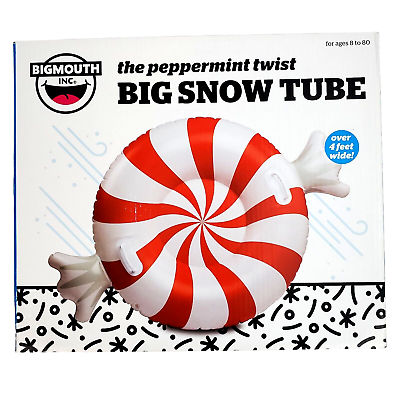 #ad #ad Big Mouth Big Snow Tube Adult Kids Large Over 4 Foot Red White Peppermint Twist $10.44