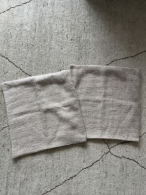 #ad Pottery Barn Faye Textured Linen Pillow Cover Flax Natural 20”x20” Set of 2 $58.00