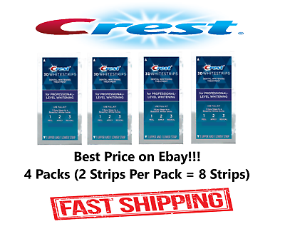 #ad Crest 3D Professional Effects Whitestrips Teeth Whitening 4 Pack 8 Strip NO BOX $14.97