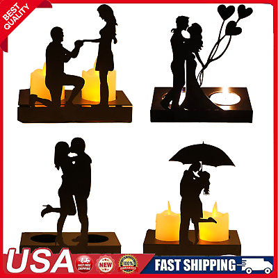 #ad Romantic Black Candlestick Wedding Decoration Props Metal Candle Holder $31.61