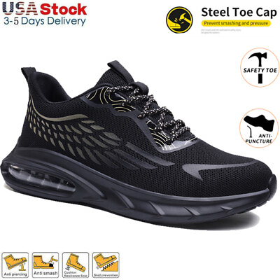 Mens best Safety Shoes Indestructible Steel Toe Sneakers Breathable Work Boots $45.99