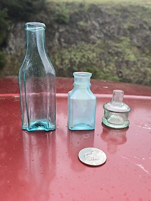 #ad #ad Excellent 1870#x27;s Rich Aqua Spice Bottle☆Beautiful Antique Food Bottle $68.00