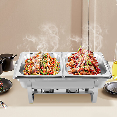 Chafing Dish Buffet Set Stainless Steel 9.51QT Food Warmer Chafer Complete Set $50.00