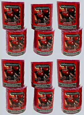 #ad Lot 20 Luminessence Apple Cinnamon Pillar Candles Great Scent 7 oz Each $69.99