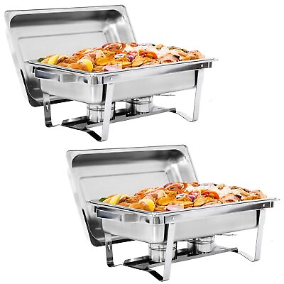 #ad #ad SUPER DEAL Newest 2 Pack 8QT Food Warmer Rectangular Chafing Dish Buffet Set... $96.75