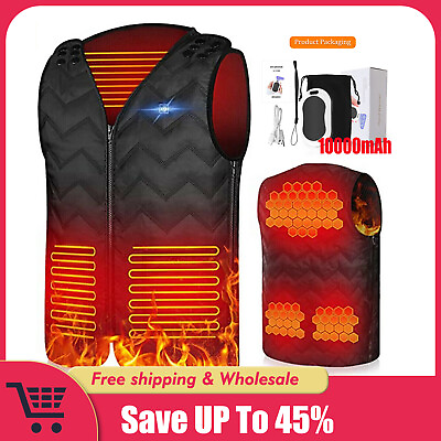 Heated Vest with Pack Battery Size Adjustable Lightweight Electric Warmer Jacket $49.99