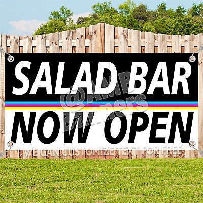 #ad #ad SALAD BAR NOW OPEN Custom Banner Outdoors Indoors Vinyl $119.33