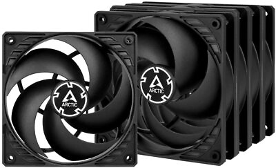 ARCTIC P12 Black 5 Pack 120 mm Case Fan Pressure optimised quiet motor PC $28.19