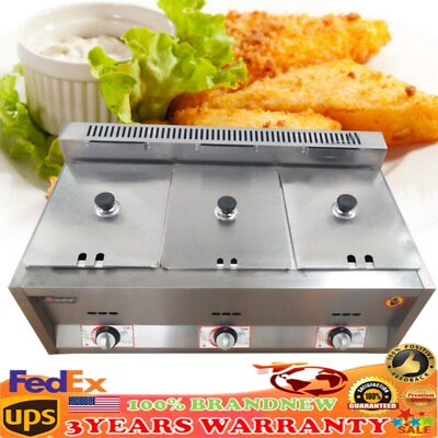 #ad 3 Pan Propane Gas Food Warmer Restaurant Tabletop Desktop Countertop Steam Table $189.00