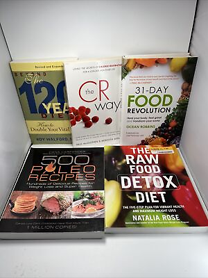 #ad #ad LOT Of 5 Diet Detox Books Paleo Recipes Raw Food Beyond 120 Year Diet CR Way $11.99