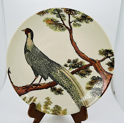 #ad Pottery Barn Pheasant Ceramic Plate 9quot; Pheasant on Tree Branch Discontinued $20.00