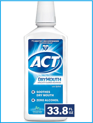 #ad #ad ACT Total Care Anticavity Fluoride Mouthwash Dry Mouth w Xylitol Mint 33.8oz $11.60