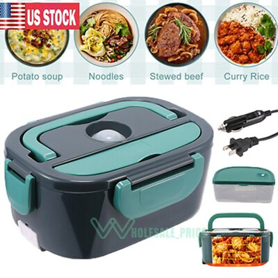 #ad Heated Lunch Box Stove 12 V Portable Hot Food Warmer Electric Car Truck RV Oven $42.98