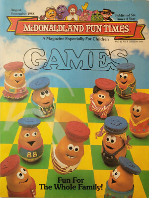 #ad McDonaldland Fun Times 1988 Children Vtg Fast Food Kids Happy Activity Book EX $14.95
