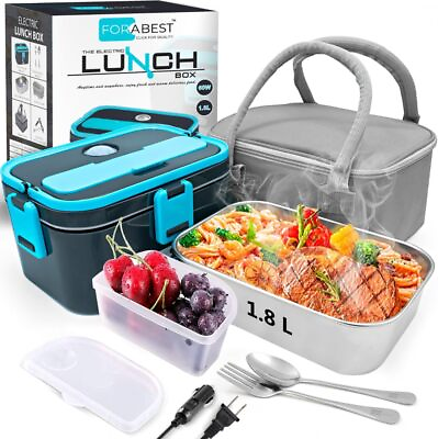 #ad FORABEST Electric Lunch Box 3 In 1 Portable Food Warmer Lunch Box Navy Durable $53.99