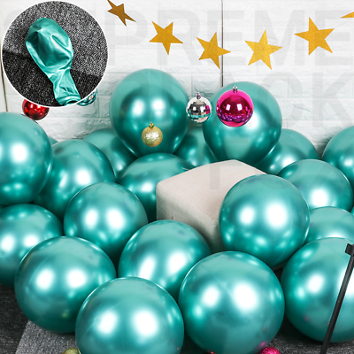 #ad #ad 50 Green Metallic Balloons Chrome Shiny Latex 12quot; Thicken For Wedding Party Baby $5.99