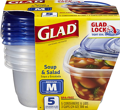 #ad Gladware Soup amp; Salad Food Storage Containers for Everyday Use 5 Pack $8.99