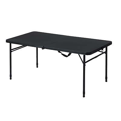 Mainstays 4#x27; Fold in Half Adjustable Table Rich Black $34.99