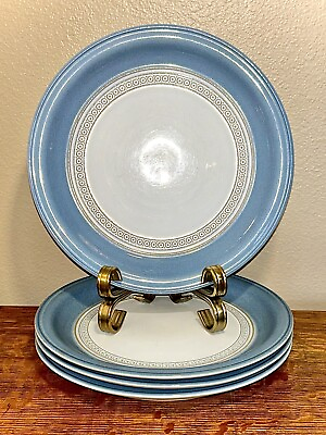 #ad #ad Denby Langley Castile Blue Salad Luncheon Plate s 9 1 8” Set of 4 England EUC $55.00