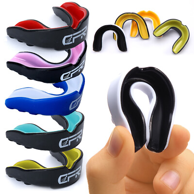 Gel Gum Mouth Guard Shield w Case Teeth Grinding Boxing MMA Sports MouthPiece $4.89