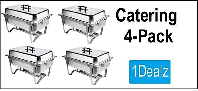 #ad NEW CATERING 4 PACK FOLDING CHAFER CHAFING Dish Sets 8 QT PACK WITH $20 REBATE $199.67