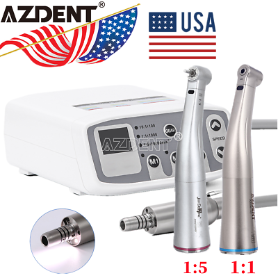 #ad AZDENT Dental Electric LED Brushless Micro Motor 1:1 1:5 Increasing Handpiece $270.99