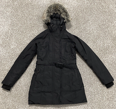The North Face Jacket Womens Small Black Goose Down Coat Fur Trim Hy Vent Artic $79.99