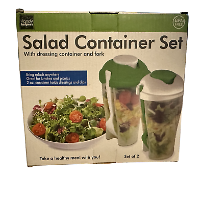 #ad Salad Container Set With Sporks 2 Piece Set Includes 2oz Dressing Container $11.96