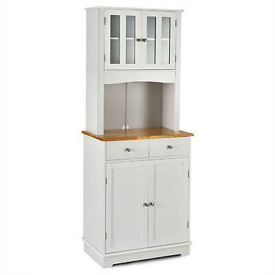 Buffet Hutch Kitchen Storage Cabinet w Microwave Stand Storage Shelves $216.00