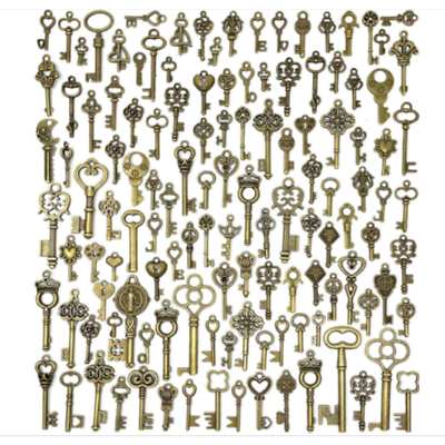 #ad #ad Old Vintage Antique Skeleton 125 Keys Lot Small Large Bulk Necklace Pendant Cra $10.96