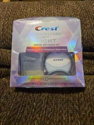 #ad Crest 3D Whitestrips with Light Teeth Whitening Strip Kit 20 Strips 10 Count $28.99