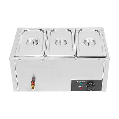 #ad Food Warmer Stainless Steel Countertop Steamer Warmer Three Grids Steam $162.62