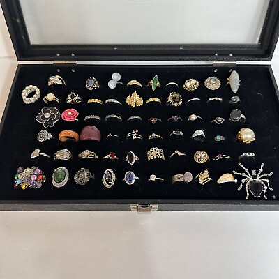 #ad Lot VINTAGE Rings Estate Collection Costume Jewelry $99.99